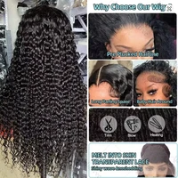 250% Remy crépus bouclés 13x6 Hd dentelle frontale perruque cheveux humains brésilien pré plumé sans colle perruques pour les femmes 13x4 dentelle avant perruques 4