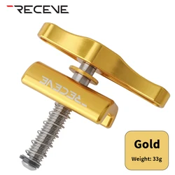 Folding Bike Titanium Alloy Handle Hinge Clamp Kit with C Buckle Knob (RE C Buckle Gold)