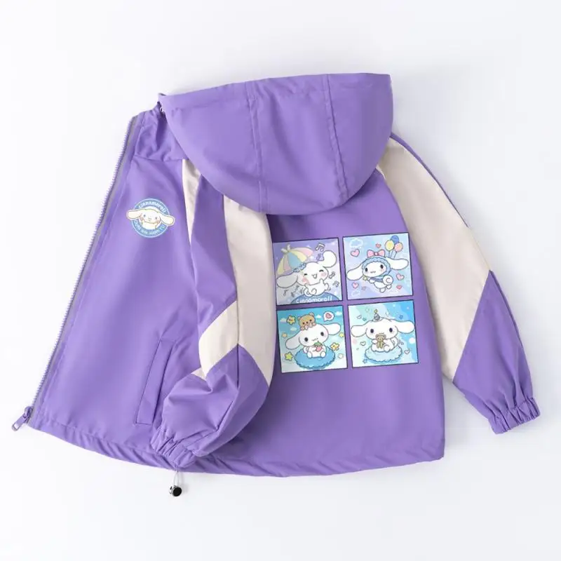 Cinnamoroll Jackets Girls Outdoor Sport Cartoon Anime Wind Breaker Zipper Jacket Spring Autumn Coat Clothes