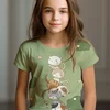 Kids Clothes Children's T-Shirt Girl Short Sleeve Top Cartoon Cat Kawaii Girls Summer Clothes Child T-Shirt  Children's Clothing 5