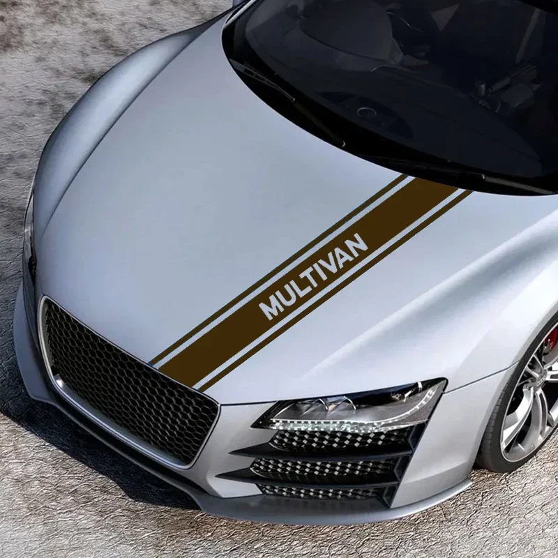 Car Hood Cover Engine Bonnet Stickers Strip Auto Vinyl Film Decalcomanie Racing Sport Per Vw Multivan Emblem Accessori Per Lo Styling