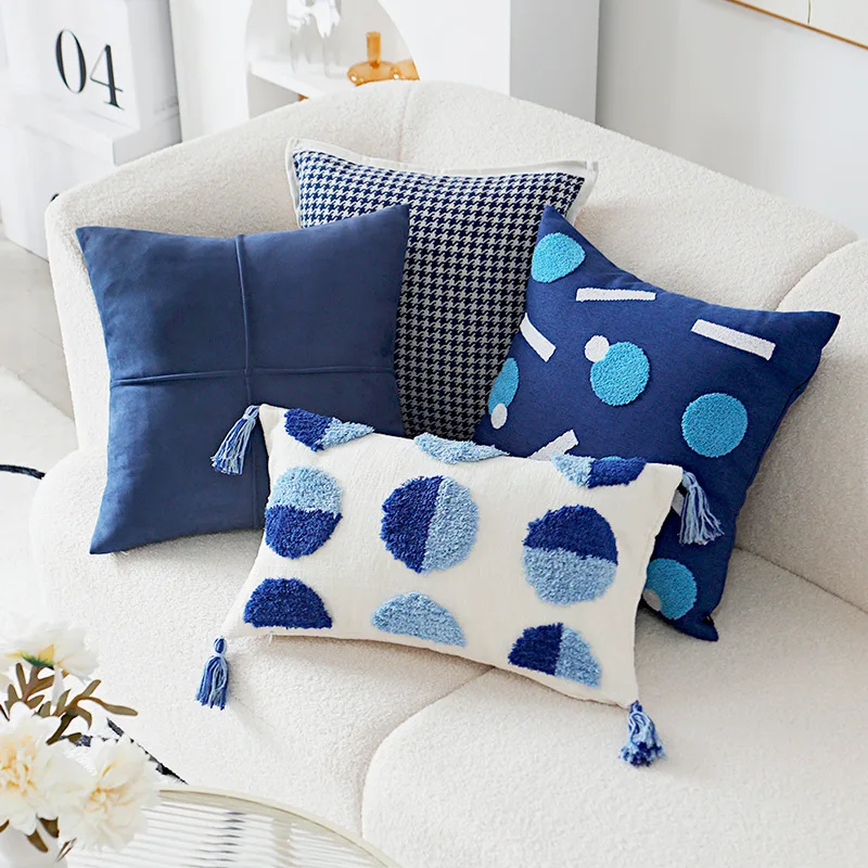 

Home Decor Embroidered Cushion Cover Maple Leaf Floral Cotton Rectangle Embroidery Pillow Cover Lumbar Pillow Case 30x50 45x45cm