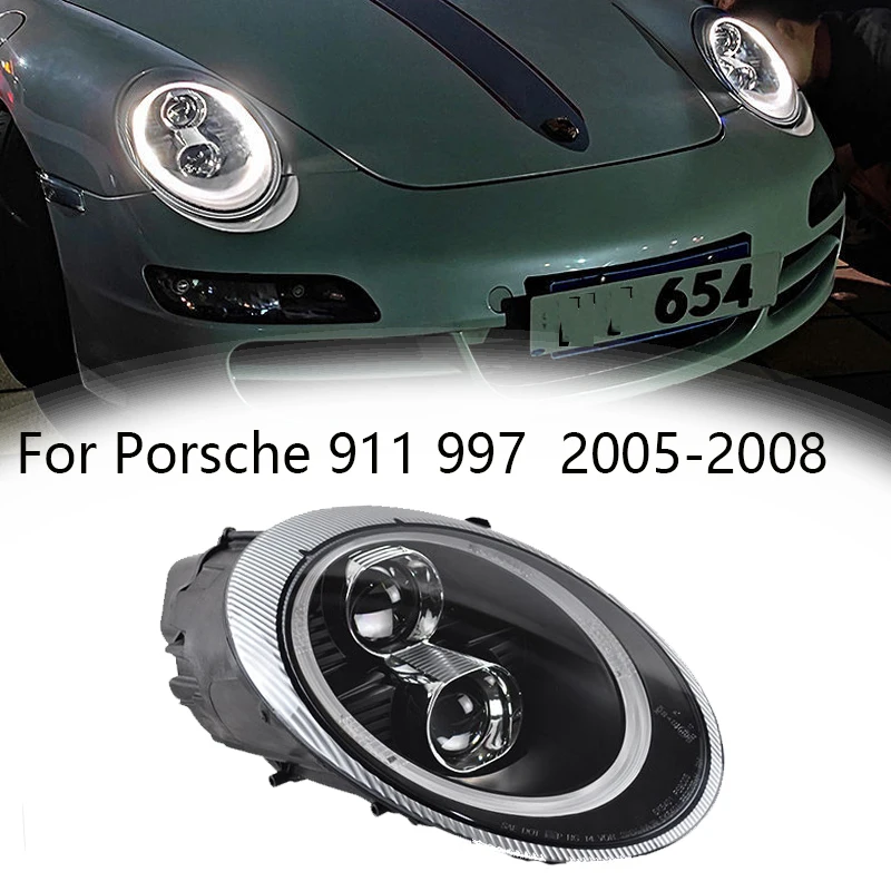 

Фара для Porsche 997 светодиодный фары 2005-2008 991 фара головного света Hella светодиодный Bi ксеноновая лампа DRL Объектив проектора автомобильный аксессуар