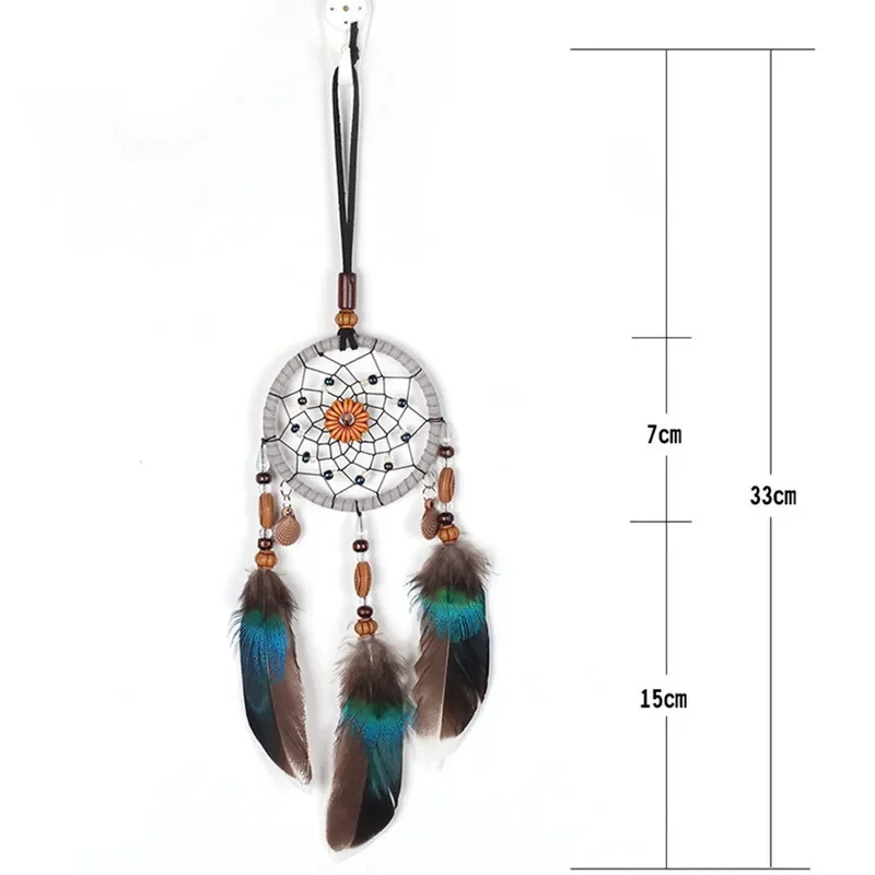 Hot Car Pendant Handmade Dream Catcher Feather Hanging Car Rearview Mirror Ornament Auto Bedroom Decor Room Decor Accessories 6