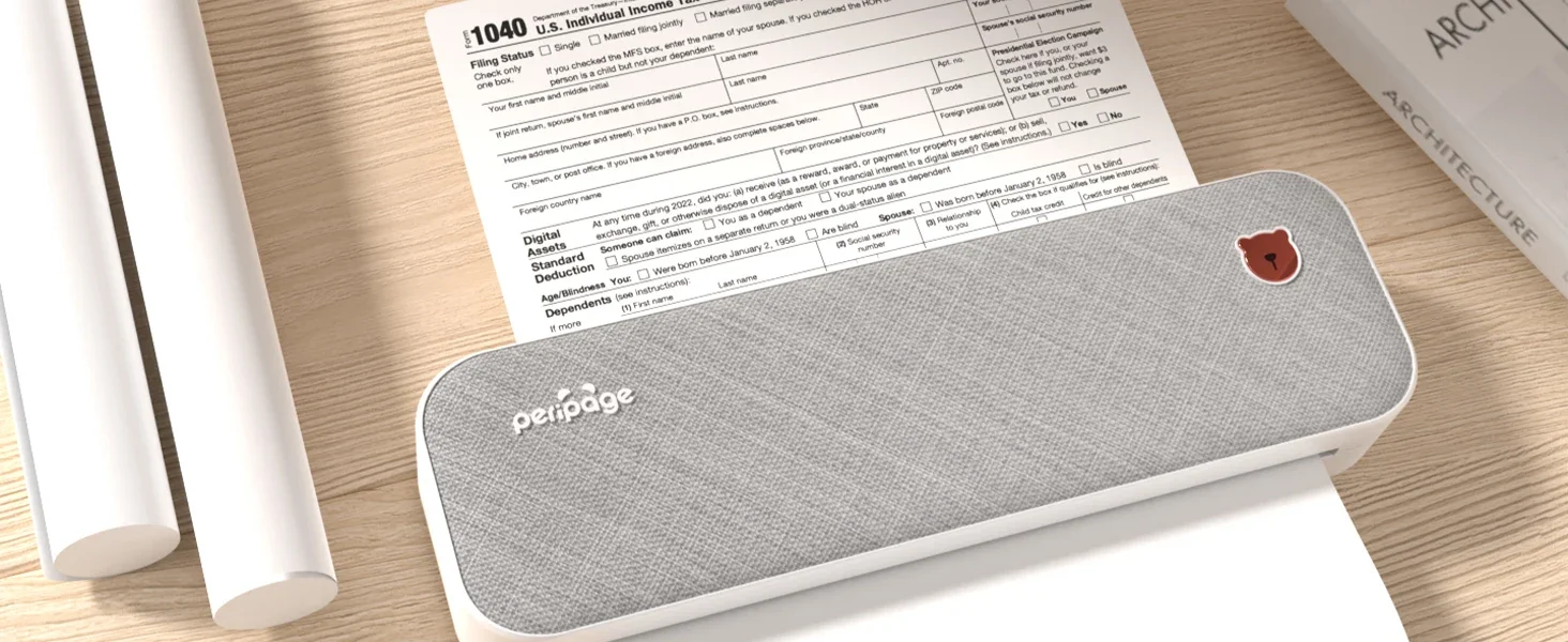 2 gerolltes PeriPage A4-Thermodruckerpapier für langlebige 8,5 x 11 Zoll für tragbare A40-Drucker, Bildedrucker für Telefon – Detail 1