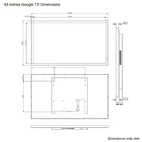 Souria 43 pouces miroir intelligent grand écran étanche TV système TV Goo-gle hôtel salle de bain intérieure SPA Bluetooth WiFi DTV Tuner 4