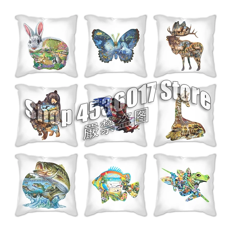 

Cushion Cover Frog Rabbit Deer Bear Giraffe cojines decorativos para sofá Cushion Sofa Throw pillow cover Case Home クッション・カバー