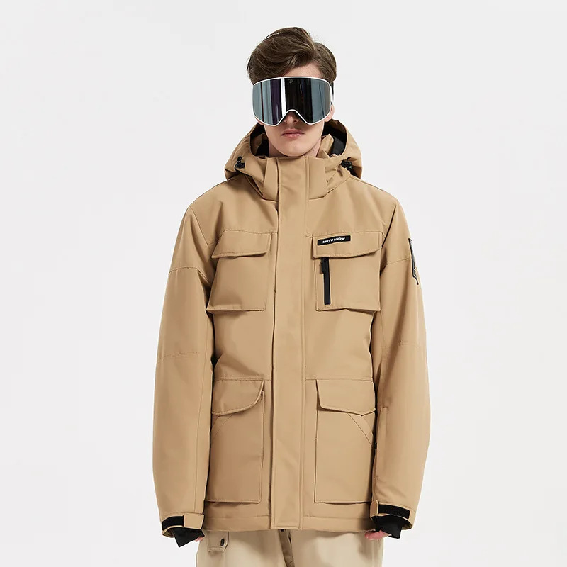 MUTUSNOW Winter Male Warm Breathable Ski Jackets Waterproof Snowboarding Coat Man Outdoor Sports Hiking Snowboarding Jacket