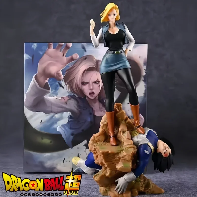 

Anime Dragon Ball Z 25cm Figures Android 18 Vs Vegeta Action Figure Android 18 Gk Pvc Statue Model Doll Figurine Collecting Toy
