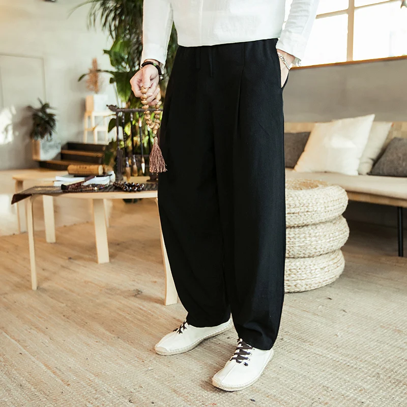 Streetwear Men's Joggers Sweatpants Loose Men Harem Pants Harajuku Style Ankle-Length Trousers Woman  Leg Pants Big black khakis Casual Pants