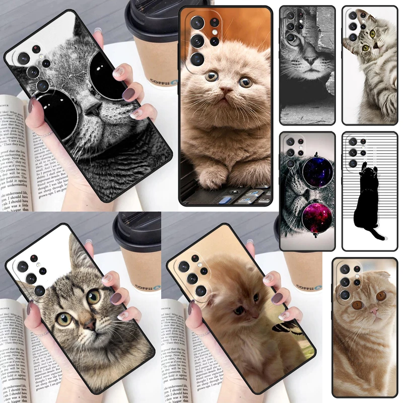 Cute Kittens Cat Cover Per Samsung Galaxy S23 Ultra S22 S20 S21 Fe S8 S9 S10 Plus Note 10 20 Ultra Custodia Per Telefono