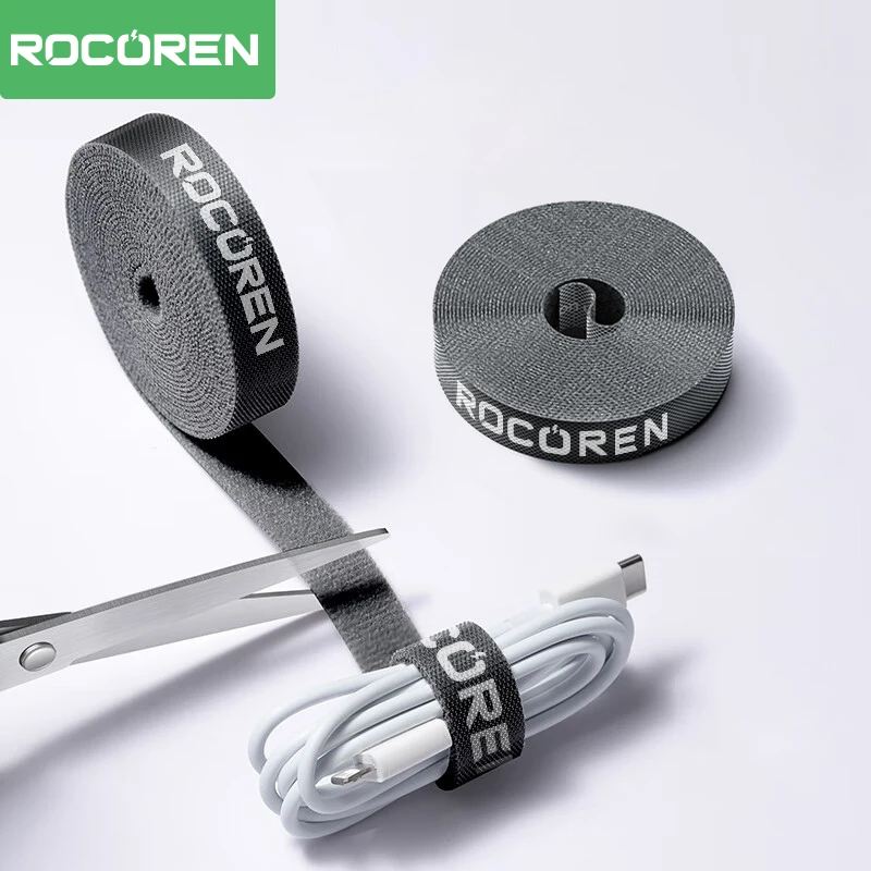 Rocoren-organizador de cables USB, gestión de cables, enrollador de cables, Protector de cargador para teléfono, ratón, auricular, soporte de Cable, protección de cables