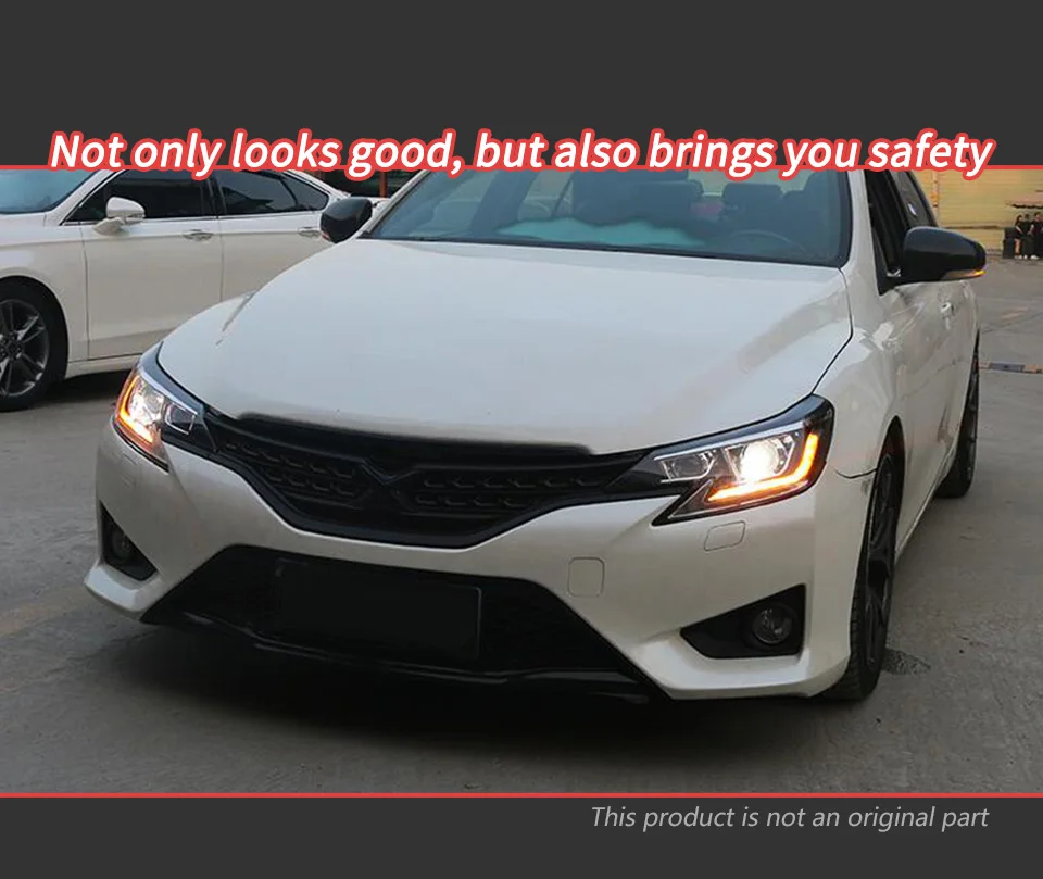 AKD Head Lamp for Toyota Reiz Mark X LED Headlight 2013-2017 Headlights Reiz DRL Turn Signal High Beam Angel Eye Projector Lens