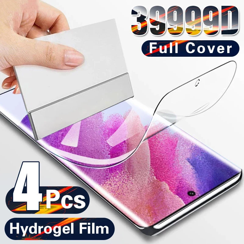 4PCS Hydrogel Film For Samsung Galaxy A50 A51 A52 A70 A71 Screen Protector For Samsung S20 S21 S22 Plus Ultra A52S A53 Not Glass