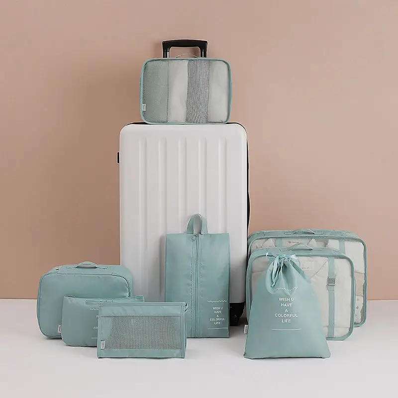 

8 Pieces Set Travel Organizer Storage Bags Suitcase Packing Set Storage Cases Portable Luggage Organizer Clothes Shoe Tidy Bags