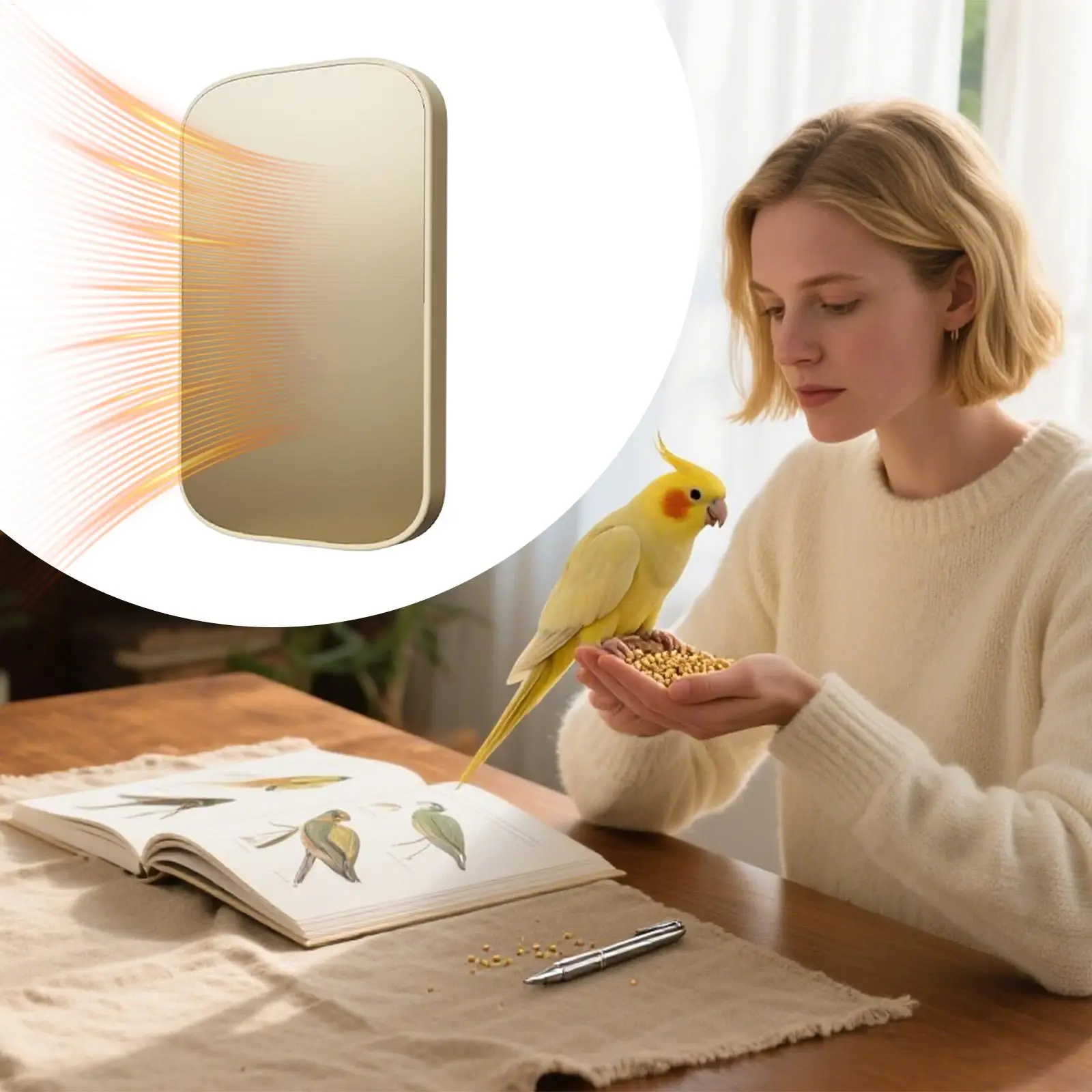 Bird Cage Heater Bird Heater Indoor Bird Perch Heater Stand for Parakeets Anti Bite Pet Supplies No Light Parrot Warming Lights