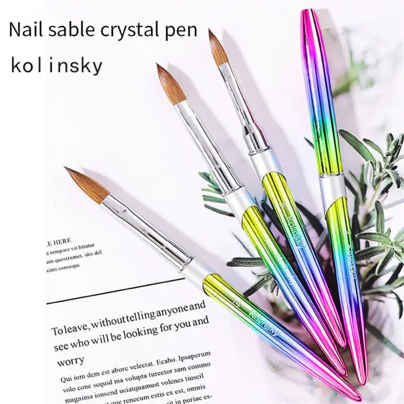Acrylic Kolinsky Nail Brush 3D Pure Handmade Round Shape Nail Brushes Professional Nail Art Brush Manicure Nail Tools Makeup 4