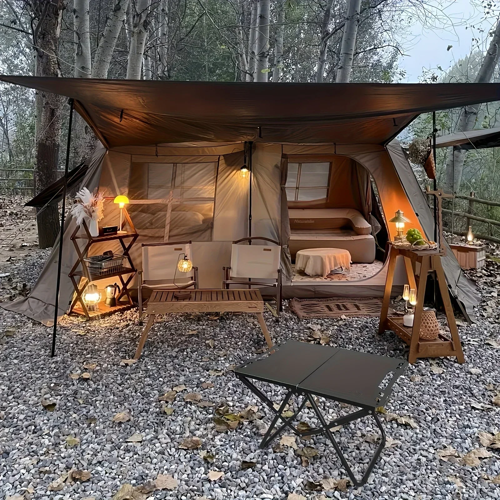 Lightweight Folding Picnic Table, Camping Folding Table for Practical Use Outdoors, Space-Saving Design, High Load Capacity