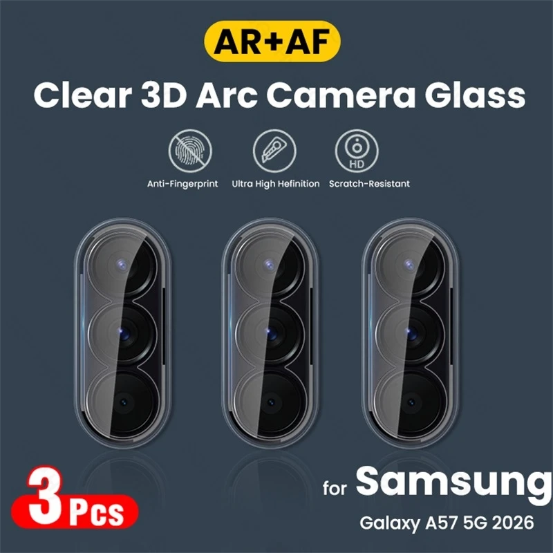 3-Pack 3D Curved Camera Glass Lens Protectors with 9H Clear Coating