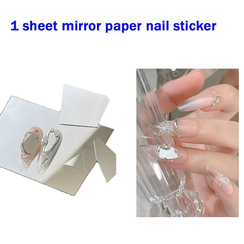 울트라 얇은 거울 장식 네일 스티커 Cuttable 자기 접착 데칼 종이 DIY ..