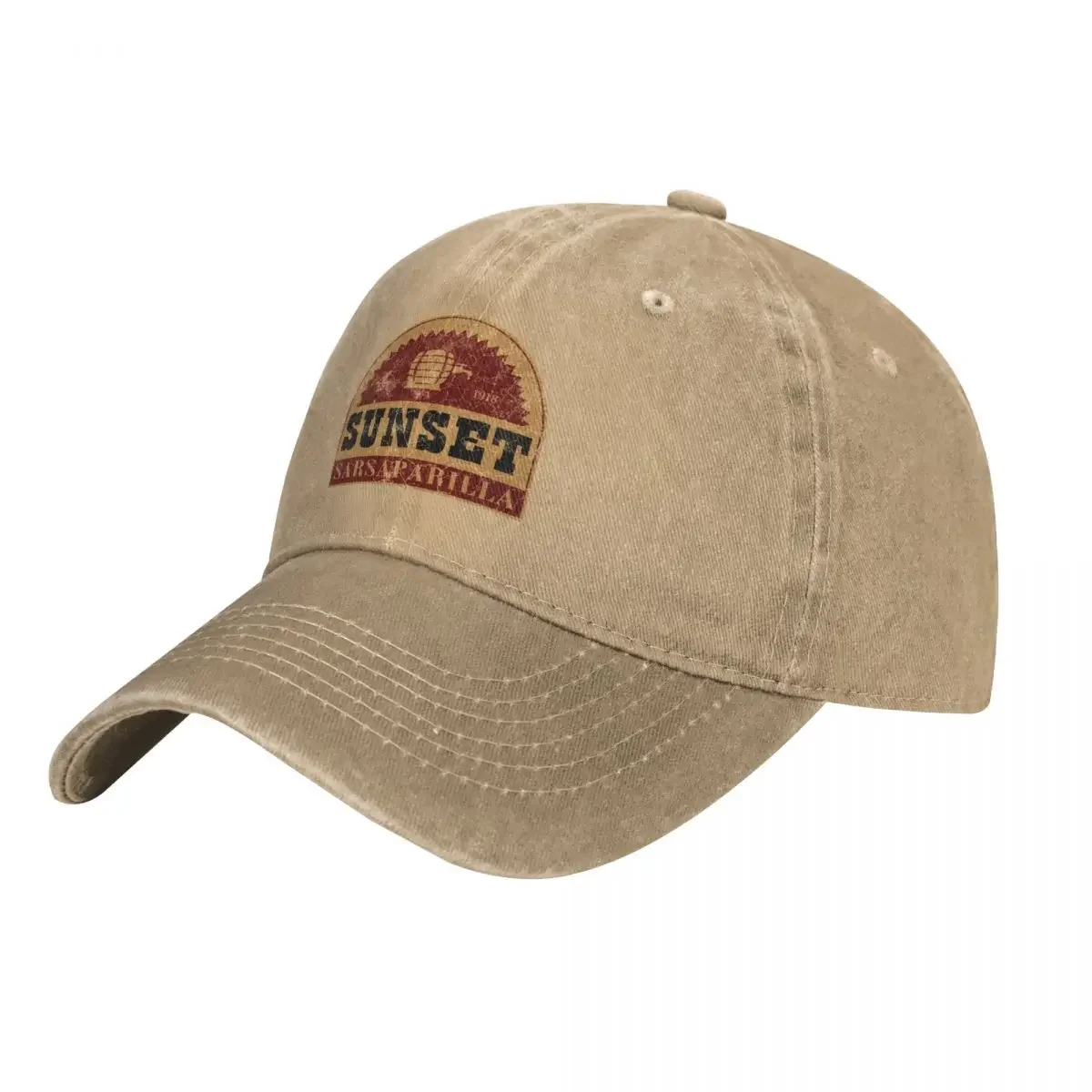 

Sunset Sarsaparilla distressed logo Cap Cowboy Hat luxury man hat Visor hat man luxury Men caps Women's