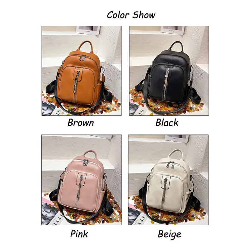 MKZ Leather Classic Backpack Luxurious Designer Small Backpack European and  American Style Vintage Bags for Women Leisure Bags