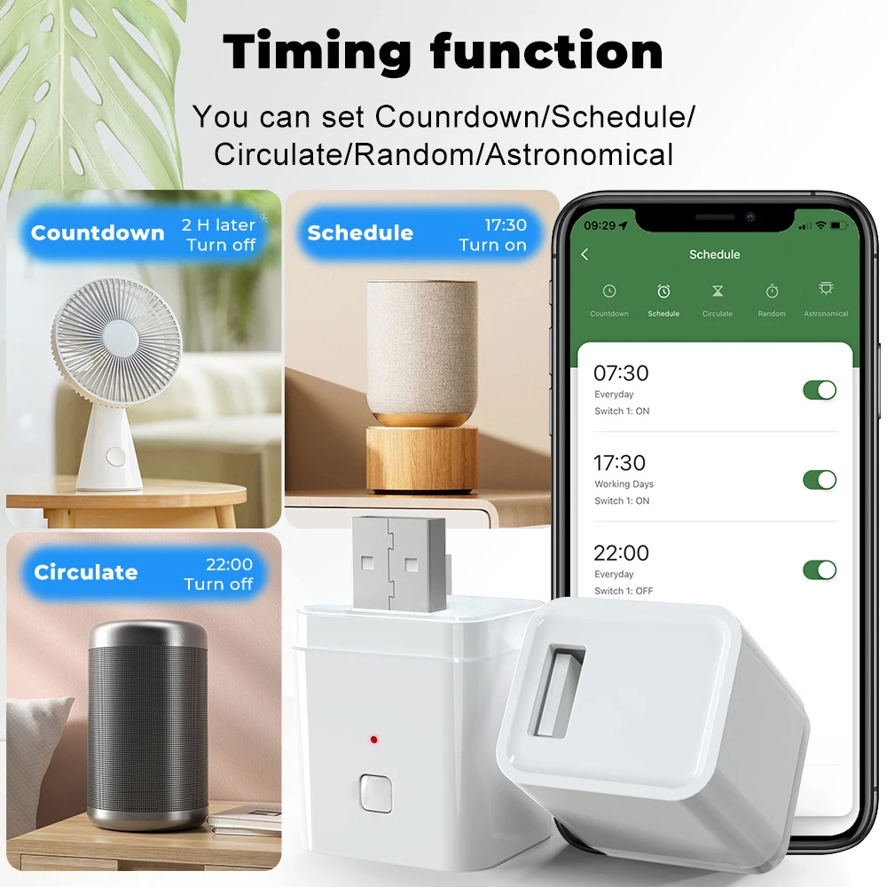 Tuya 1/2/3Gang Smart USB Adapter WiFi/Zigbee Plug APP Timing Control Switch 5V Mini DIY Controller Works with Alexa Google Home conversion plug,plug conversion socket,universal socket adapter,electrical power socket,power socket adapter,power plug adapter