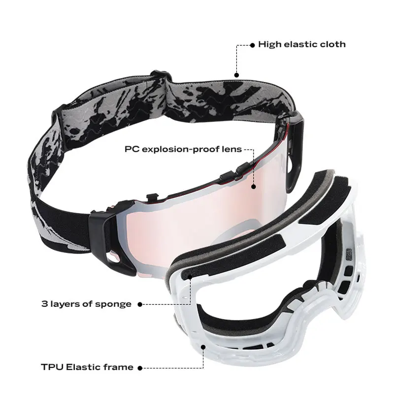 JSJM New Ski Goggles Men Women Double Layer Anti-Fog Big Ski Glasses Winter Outdoor Windproof Protection Ski Goggles Snowboard 2