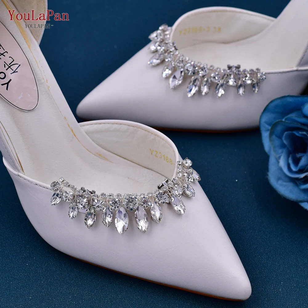 YouLaPan HX39 1Pc Woman Shoes Decoration Wedding Shoes Clip Rhinestone Shoe Clips for Bride High Heel Shoe Buckles Accessories