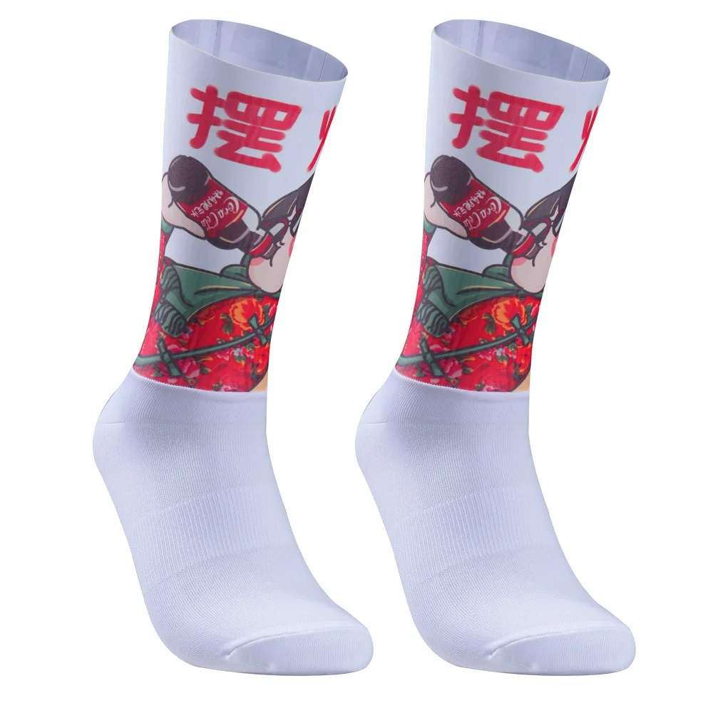 Aero Team Seamless Bike Anti Slip Road Ride Socks Outdoor Racing Cycling