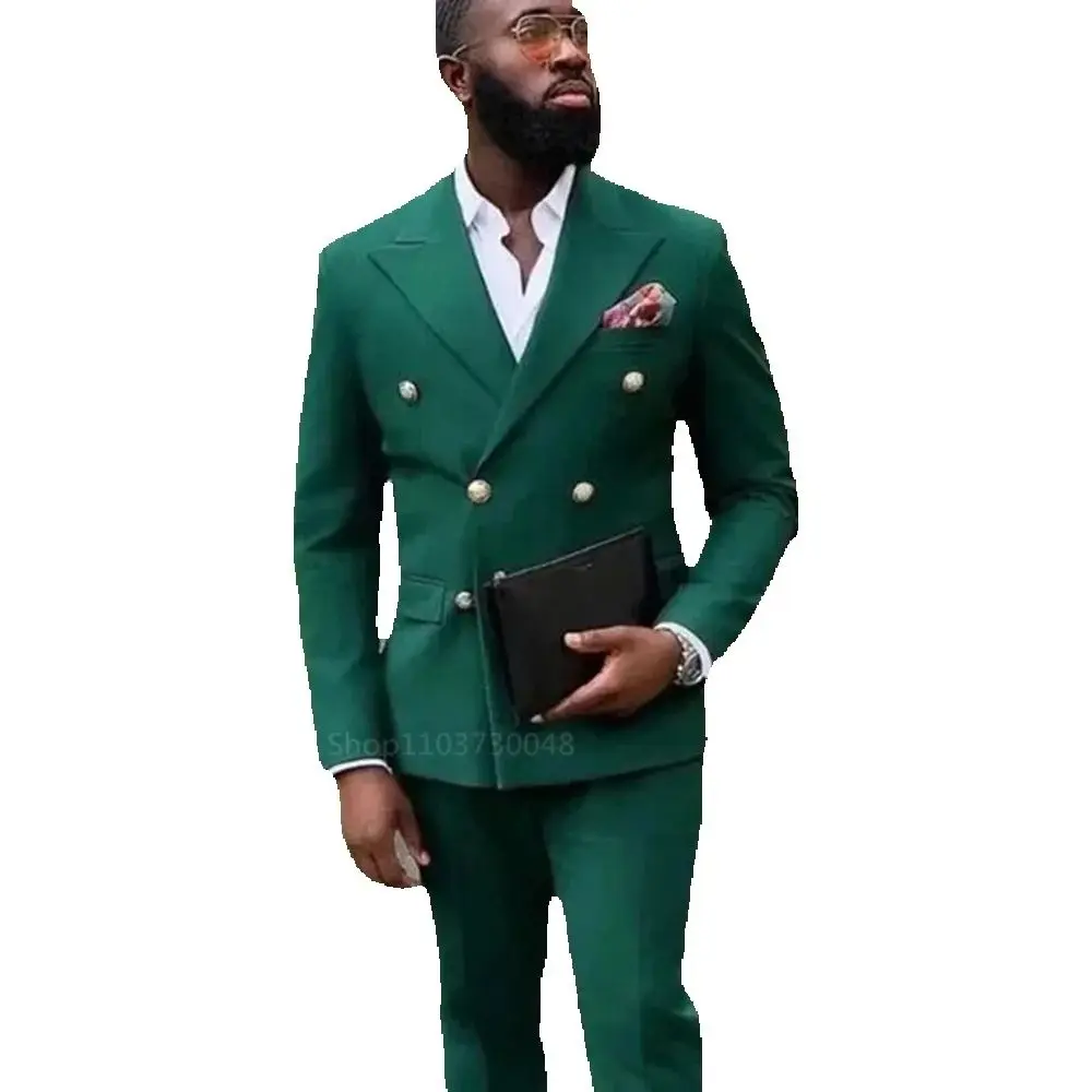 Formal Men Wedding Suits 2 Piece Red Groom Tuxedos for Prom Party Male Suit Fashion Men Clothing Peak Lapel Jacket with Pants