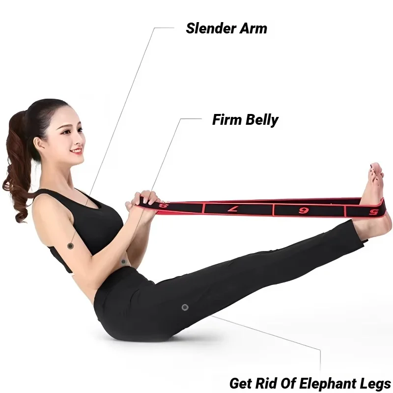 8 Section Style Yoga Resistance Bands Dance Pilates Fitness Tension Digital Elasticity Latin Stretch Band