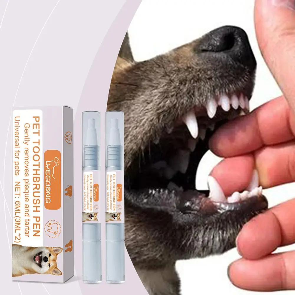 Pet Toothbrush Pen Teeth Clean Fresh Breath Pet Toothbrush Paste Brush One Easy To Use Cat Tooth Brush Teeth Cleaning Tools