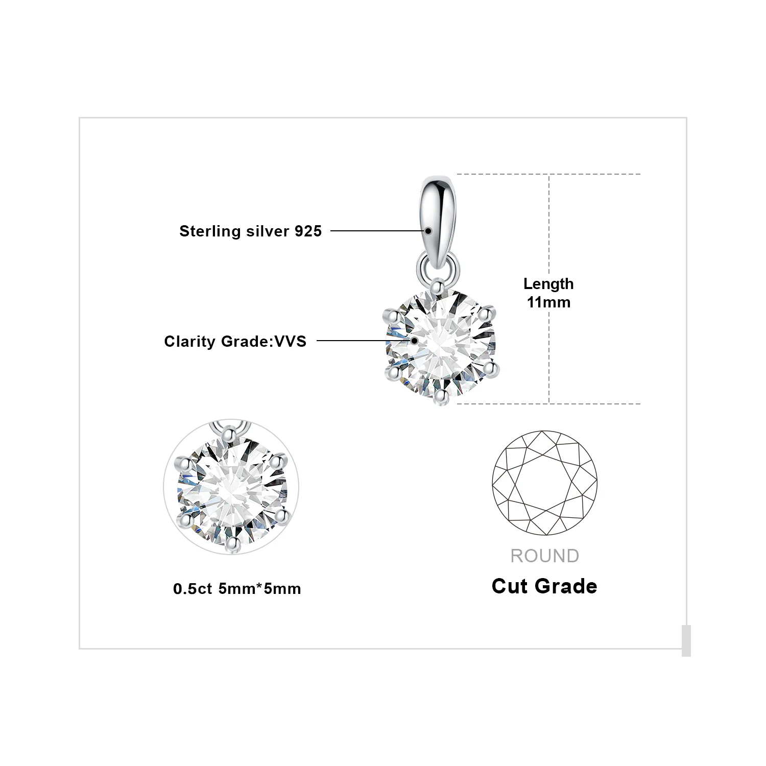 0.5ct Silver Color