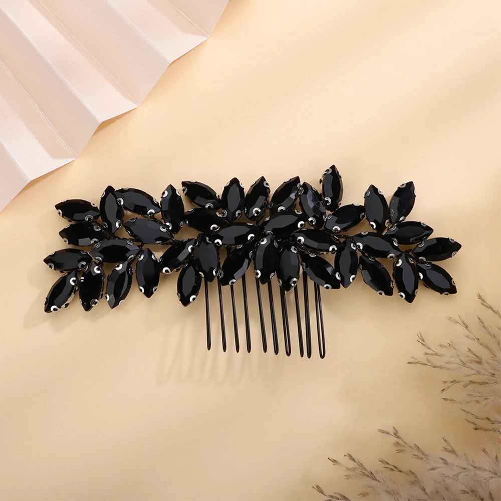 Se6af8e00cb8347b8a897e1b0d676e097q Fashion Rhinestone Hair Comb for Bridal Headpiece 9 Color Wedding Hair Accessories Women Handmade Tiara Headdress Party Headwear Mallzona