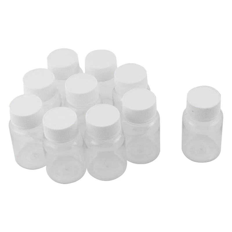 

100Pcs Refillable Bottles 15Ml Plastic PET Clear Empty Seal Bottles Container With Screw Cap Durable Easy To Use White