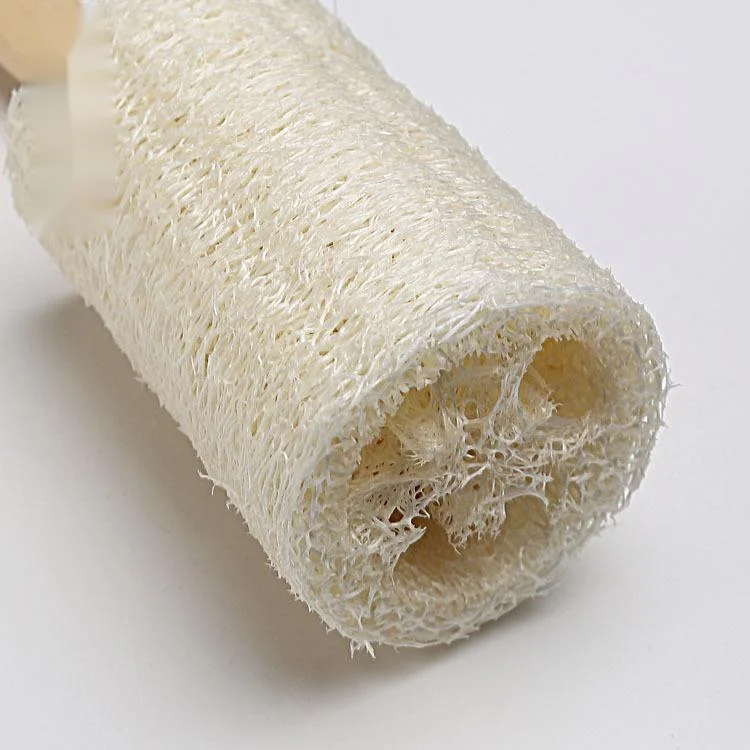 Natural Luffa Rolling Back Brush Hot Selling Handheld Long Handle Massage Brush Rubbing Back Bath Brush Supplies