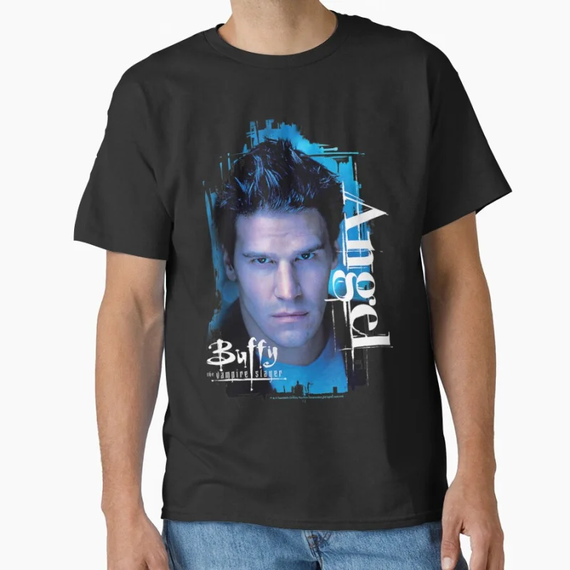 Vintage-Gruselfilm The Buffy Vampire Slayer Angel Portrait Horrorfilme Klassisches T-Shirt für Männer Große Erwachsene Tops S-6XL
