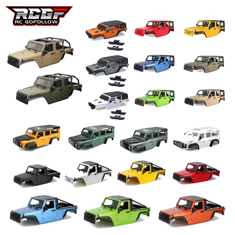 

RCGOFOLLOW 1:10 Scale 313mm Wheelbase Wrangler JK Rubicon Convertible Hard Body Kit for 1/10 RC Crawler TRX4 Axial SCX10 GEN8