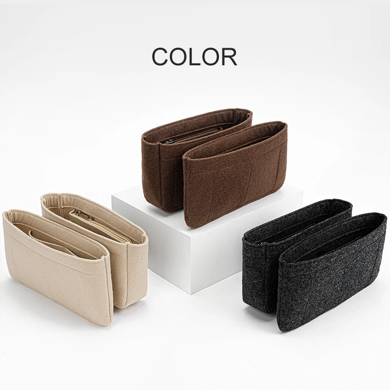 Purse Organizer Insert, Felt Inner Makeup Cosmetics Bags With Zipper,  Handbag & Tote Shaper, For POCHETTE METIS, 3 Color