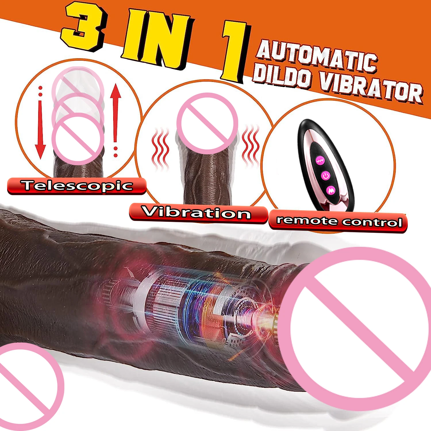 Realistic Vibrator Dildo Telescopic Anal Plug Female Vaginal Penetration Masturbator Heated sex toys For Women Penis