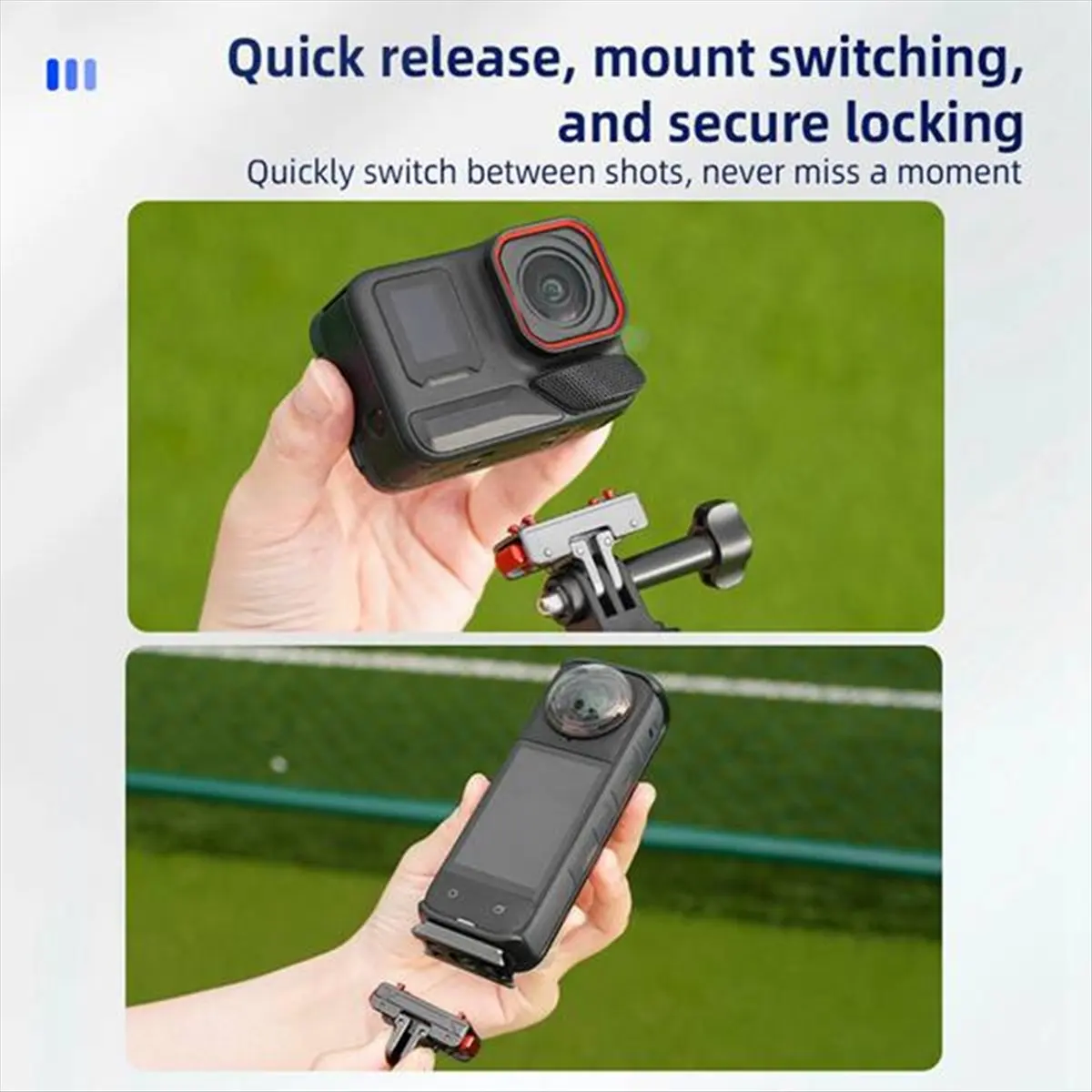 Insta360 X4 X3 Ace/Ace Pro ONE X2 Gopro 12 액션 카메라 삼각대 어댑터용 A10R 마그네틱 퀵 릴리즈 어댑터 베이스