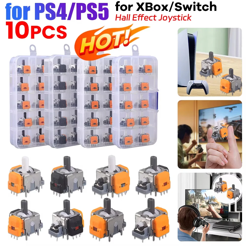 10PCS Hall Effect Joystick Replacement 3D Analog Stick Sensor Module for PS4/PS5/Xbox/Switch Game Controller, joystick replacement, arcade joystick, game joystick, joystick module, gaming controller