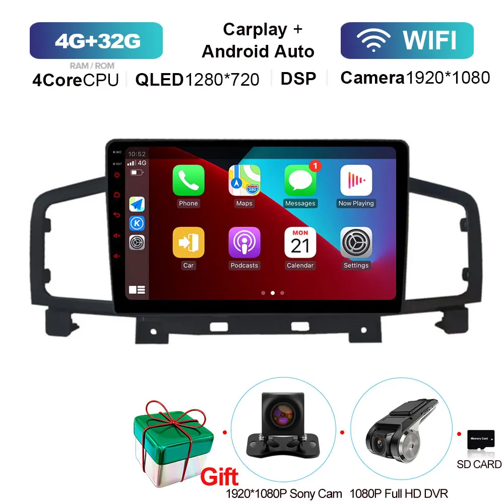 RoverOne Car Stereo Radio For Honda Fit Jazz 2004 2005 2006 2007 With CarPlay Android Auto Multimedia Player GPS Navigation Touch Screen Bluetooth - View #5