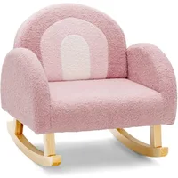 Kids Sofa, Toddler Rocking Chair with Solid Wooden Frame, Anti-Tipping Design, Plush Fabric, Children Armchair for Nursery 1