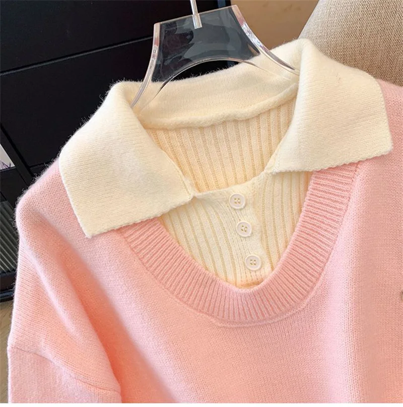 College Style Knitted Sweater Vest Two-piece Set For Women's Autumn 2026 Autumn Winter New Sweet Age Reducing Fashion Set