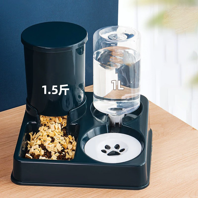 Cat Feeder Pet Water Dispenser Pet Feeder Automatic Cat Feeder Large Capacity Pet Water Dispenser for Small Dogs Cats Pet Food Storage Dispenser Container Cat Accessories