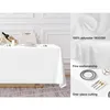 5 Pack White Rectangle Tablecloth 90 x 132-inch Rectangular Polyester Table Cloth for Weddings, Banquets, or Restaurants 2