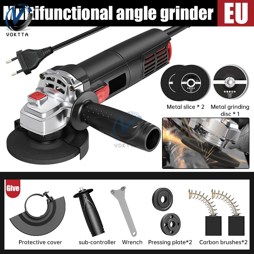 

11000RPM Electric Angle Grinder Multi-functional Electric Grinding Cutting Polishing Machine Powerful Angle Grinder Power Tools