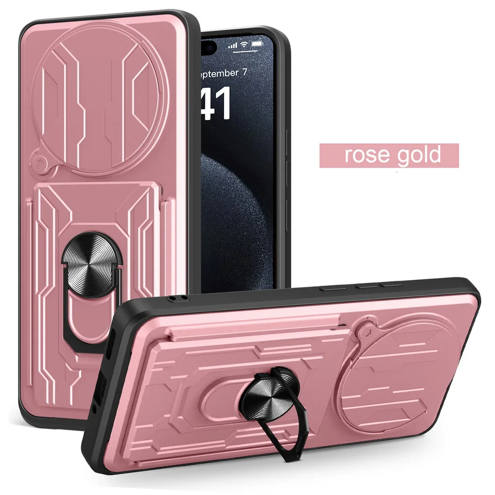 Dual-Layer Armor Case with Card Storage and Camera Protection